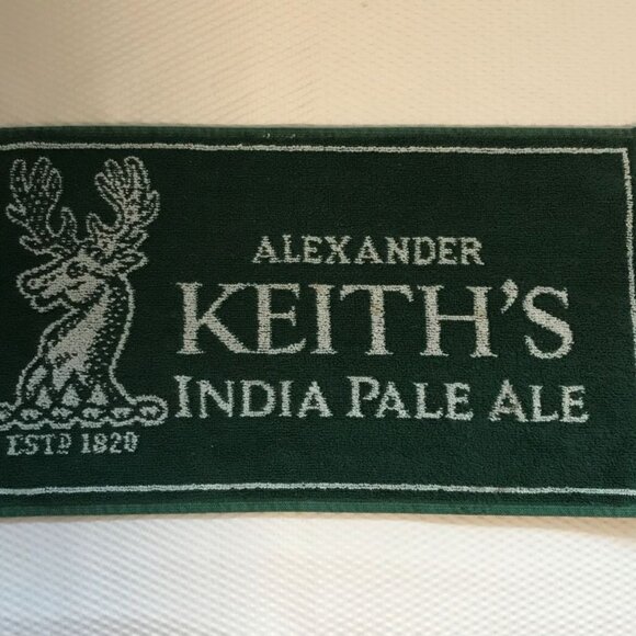 Alexander Keith’s India Pale Ale Bar Mat – Green & White – 100% Cotton – 17"x 9" - Picture 4 of 5